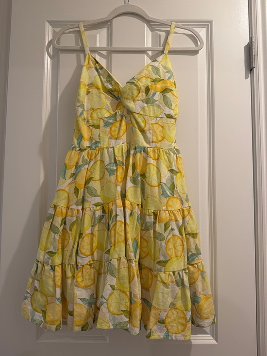 Avec Les Filles Dresses & Skirts - Avec Les Filles Yellow and Green Lemon Print Mini Dress